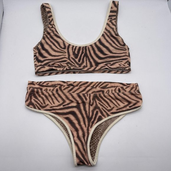 acacia swimwear Other - Acacia Swimwear M & XXL Bikini Swim Bathing Suit Brown Zebra
